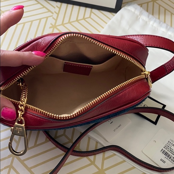 GUCCI Suede Calfskin Web Mini Ophidia w Box Duster - Picture 10 of 16